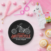 パーソナライズされた自動二輪車サービスバイクもしくは自転車に乗る人修理店 ペーパープレート (パーティー)