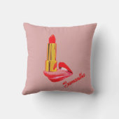 パーソナライズされた舌の赤い口紅 クッション (裏面)