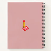 パーソナライズされた舌の赤い口紅 ノートブック (裏面)