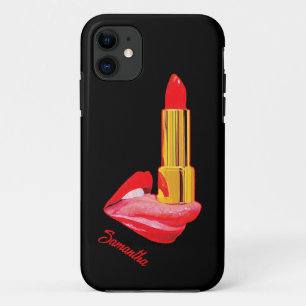 パーソナライズされた舌の赤い口紅 iPhone 11 ケース
