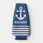 パーソナライズされた航海のいかりクールボトル ボトルクーラー (正面)