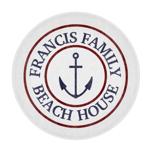 パーソナライズされた航海のいかりロゴ切断板 カッティングボード (正面)