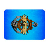 パーソナライズされた航海のいかり及び車輪 マグネット (横)