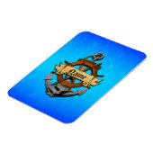 パーソナライズされた航海のいかり及び車輪 マグネット (左側)