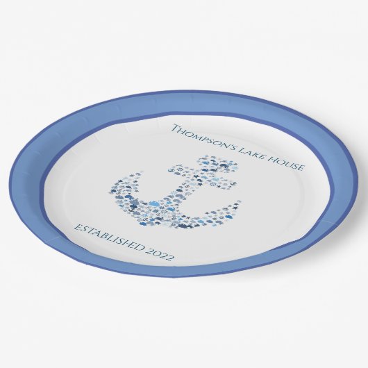 パーソナライズされた航海のいかり    ペーパープレート (アングル)