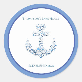 パーソナライズされた航海のいかり ラウンドシール