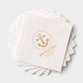 パーソナライズされた航海のいかり 箔ナプキン (インサイチュ (積み重ね))