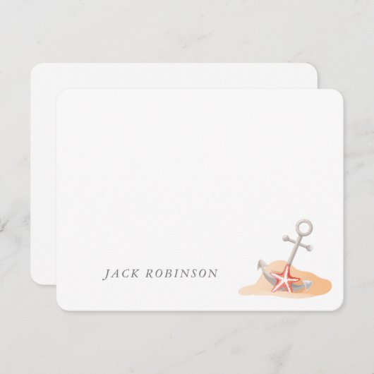 パーソナライズされた航海のいかりStarfishノートカード ノートカード (正面/裏面)