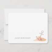 パーソナライズされた航海のいかりStarfishノートカード ノートカード (正面)