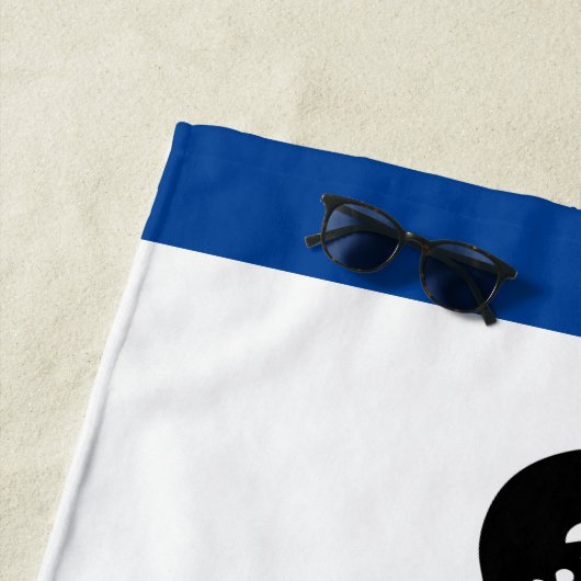 パーソナライズされた航海のストライプいかり | ビーチタオル (インサイチュ)