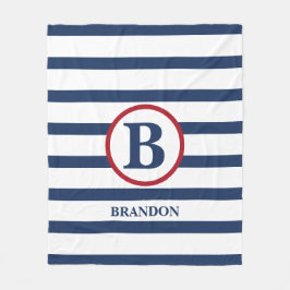 パーソナライズされた航海のストライプの子の毛布 フリースブランケット