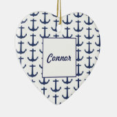 パーソナライズされた航海のテーマハートオーナメント セラミックオーナメント (右)