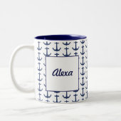 パーソナライズされた航海のテーマ ツートーンマグカップ (左)