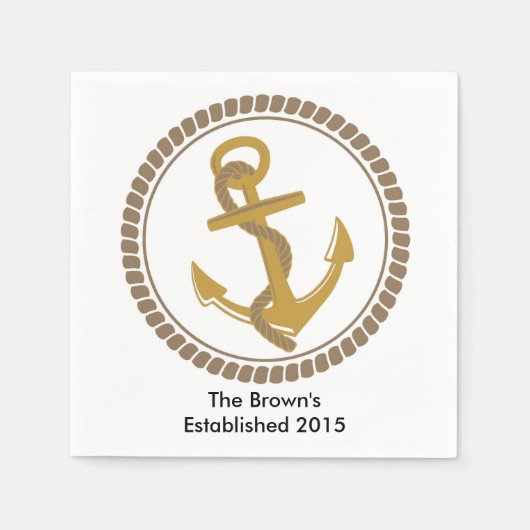 パーソナライズされた航海のパーティー スタンダードカクテルナプキン (正面)