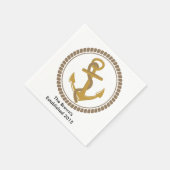 パーソナライズされた航海のパーティー スタンダードカクテルナプキン (角)