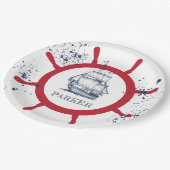 パーソナライズされた航海のパーティー ペーパープレート (アングル)