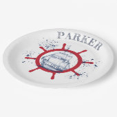 パーソナライズされた航海のパーティー ペーパープレート (アングル)