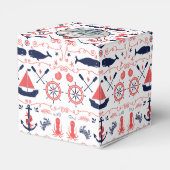 パーソナライズされた航海のベビー1歳のパーティー フェイバーボックス (裏面サイド)