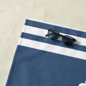 パーソナライズされた航海のライトハウスボート名 ビーチタオル (インサイチュ)