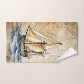 パーソナライズされた航海のヴィンテージ | アンティークスポーツ ハンドタオル (ハンドタオル)