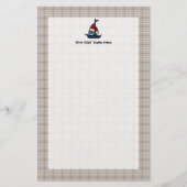 パーソナライズされた航海の帆船ブルー/タンボーイズ 便箋 (正面)