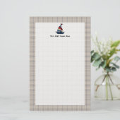 パーソナライズされた航海の帆船ブルー/タンボーイズ 便箋 (スタンド正面)