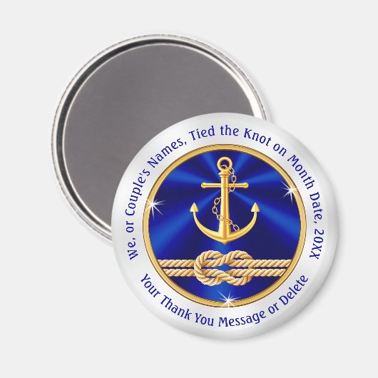 パーソナライズされた航海の結婚式の引き出物 マグネット (正面/裏面)