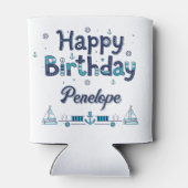パーソナライズされた航海の誕生日缶クーラー 缶クーラー (裏面)