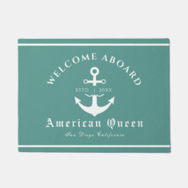 パーソナライズされた航海のGreen Welcome Aboard ドアマット