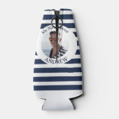 パーソナライズされた航海のPhoto Navyストライプボトル ボトルクーラー (裏面)