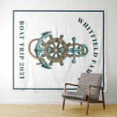 パーソナライズされた航海用アンカー ファミリー フォトブース タペストリー (インサイチュ(横))