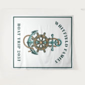 パーソナライズされた航海用アンカー ファミリー フォトブース タペストリー (正面(横))