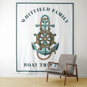 パーソナライズされた航海用アンカー ファミリー フォトブース タペストリー (インサイチュ)