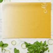 パーソナライズされた色グラデーション黄 キッチンタオル (折り畳み)