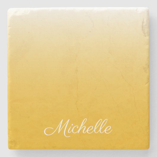 パーソナライズされた色グラデーション黄 ストーンコースター (正面)