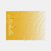 パーソナライズされた色グラデーション黄 フリースブランケット (正面(横))