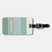 パーソナライズされた色ブロックストライプ線アートパターン ラゲッジタグ (正面横)