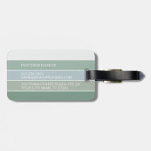 パーソナライズされた色ブロックストライプ線アートパターン ラゲッジタグ (裏面横)