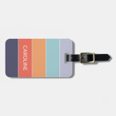 パーソナライズされた色ブロックストライプ線アートパターン ラゲッジタグ (正面横)
