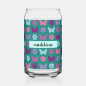 パーソナライズされた色数々の花模様 ガラス缶 (裏面)