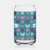 パーソナライズされた色数々の花模様 ガラス缶 (右)