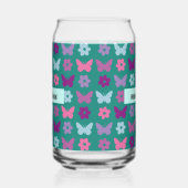 パーソナライズされた色数々の花模様 ガラス缶 (左)