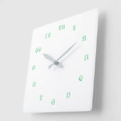 パーソナライズされた色番号フォント文字 スクエア壁時計 (傾斜)