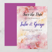 パーソナライズされた芍薬の結婚式の「保存して」お知らせ 招待状 (正面/裏面)