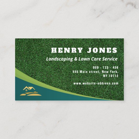 パーソナライズされた芝気に生と造園 名刺 (裏面)