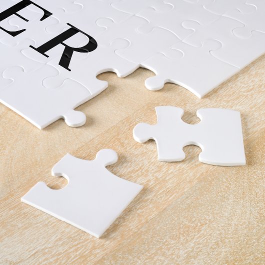 パーソナライズされた花のアルファベットJのイニシャルマーク ジグソーパズル (側面)