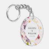 パーソナライズされた花のウェディングギフト キーチェーン フェイバー (正面左)