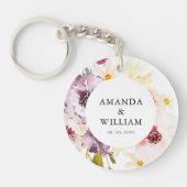 パーソナライズされた花のウェディングギフト キーチェーン フェイバー (正面)
