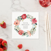 パーソナライズされた花のグリーン foliage ガーランド スタンダードカクテルナプキン (インサイチュ)