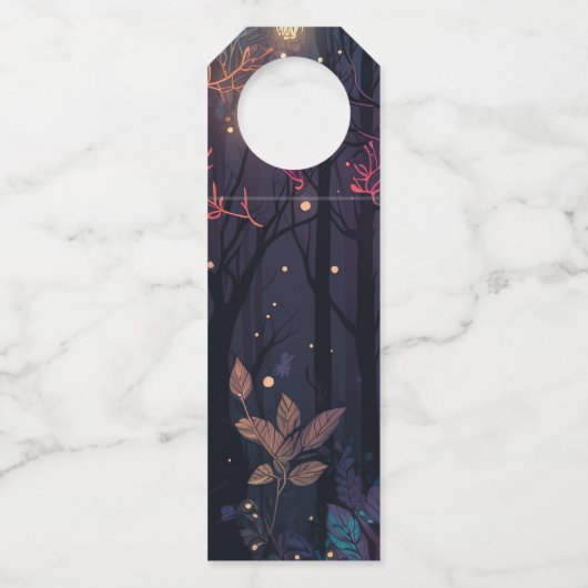 パーソナライズされた花のスプレーファンタジーアート ボトルネックタグ (裏面)